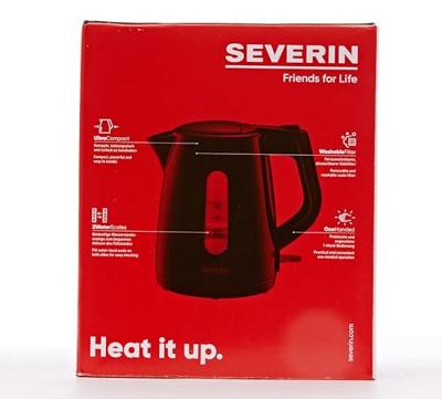 Severin WK3410 Waterkoker 1L 2200W Zwart - thumbnail