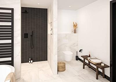 Saqu Home randloos hangtoilet met PowerFlush en quickrelease toiletbril mat wit