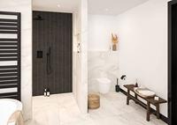 Saqu Home randloos hangtoilet met PowerFlush en quickrelease toiletbril mat wit - thumbnail