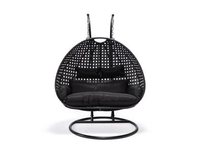 HOME DELUXE Hangstoel met frame Twin (Zwart)