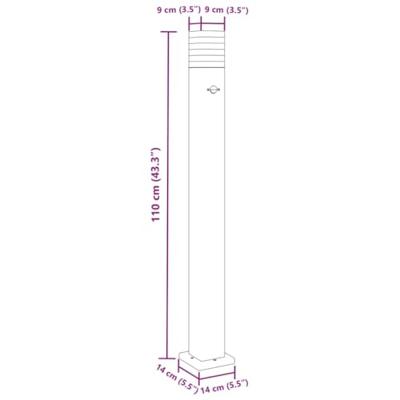 Vloerlamp voor buiten met sensor 110 cm aluminium zwart - thumbnail