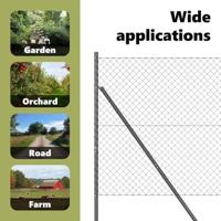 VidaXL Afrasteringspaal grijs 10 x 1 m (40 x 40 mm gaas) staal en pvc - thumbnail