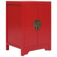 Nachtkastje 38x28x52 cm paulowniahout rood - thumbnail