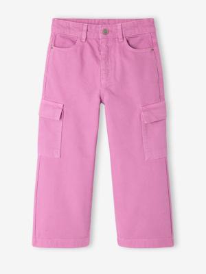 Wijde cargobroek voor meisjes paars