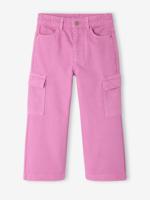 Wijde cargobroek voor meisjes paars - thumbnail