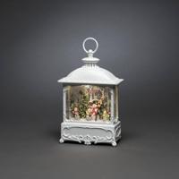 Konstsmide 4396-200 LED-lantaarn Kerstmannen met vogels Warmwit LED Wit Watergevuld, Timer, Besneeuwd, Schakelaar - thumbnail
