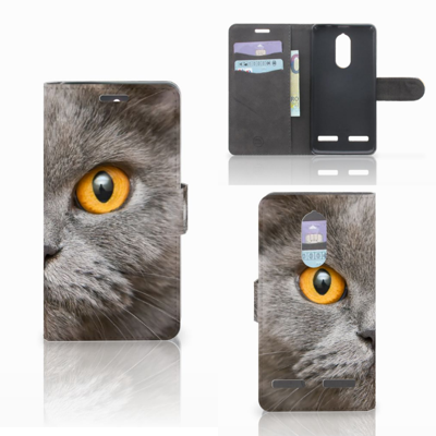 Telefoonhoesje met Pasjes Lenovo K6 Britse Korthaar Telefoonhoesje met Pasjes Lenovo K6 Britse Korthaar