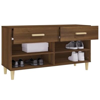 VidaXL Schoenenkast 102x35x55 cm bewerkt hout bruin eikenkleur