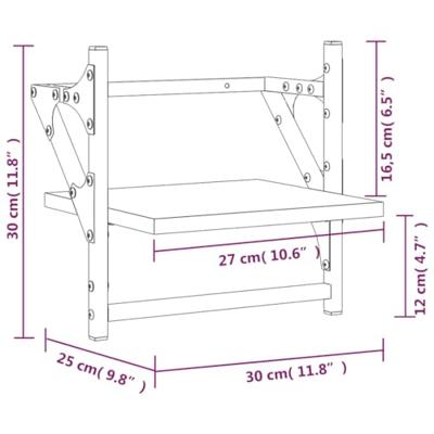 Wandschappen met stangen 2 st 30x25x30 cm grijs sonoma eiken - thumbnail