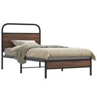 Bedframe zonder matras bewerkt hout bruin eikenkleur 107x203 cm - thumbnail