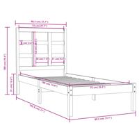 Bedframe massief hout 90x190 cm - thumbnail