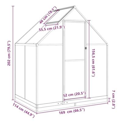VidaXL Tuinkas met basisframe 169x114x202 cm aluminium groen - thumbnail