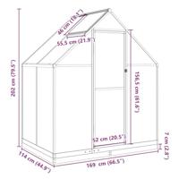 VidaXL Tuinkas met basisframe 169x114x202 cm aluminium groen - thumbnail