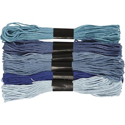 Creativ Company Borduurgaren, dikte 1 mm, blauw harmonie, 6 bol/ 1 doos - thumbnail