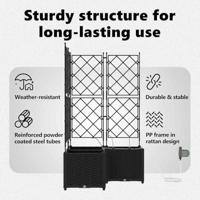 Tuin Bloempot 3 pcs Zwart Staal - thumbnail