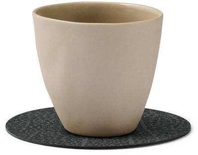 LIND DNA - Glass Mat Circle - Onderzetter 10cm Hippo Black-Anthra