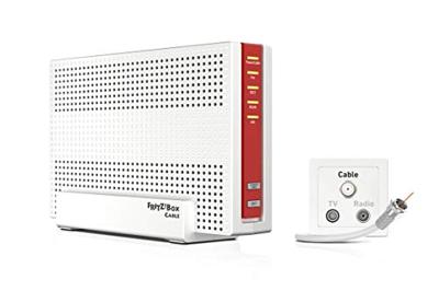 AVM FRITZ!Box 6591 kabel WLAN AC + N router (DOCSIS-3.1-kabelmodem, dual WLAN Ac+N (MU-MIMO) met 1733 (5 GHz) + 800 Mbit/s (2,4 GHz), VoIP-telefooninstallatie)