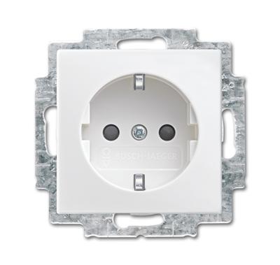 Busch-Jaeger 20 EUCBLI-914 Wandcontactdoos met randaarde Inzetstuk Busch-balance SI Alpine-wit 1 stuk(s)