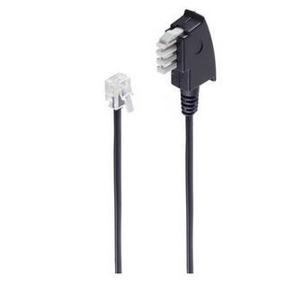 Shiverpeaks Fax Aansluitkabel [1x Telefoonstekker Duitsland (TAE-N) - 1x RJ11-stekker 6p2c] 3 m Zwart