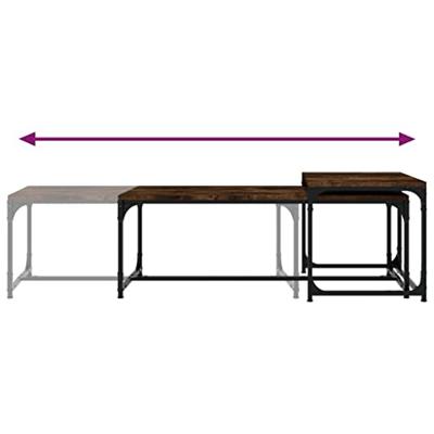 Salontafels 2 st bewerkt hout gerookt eikenkleurig