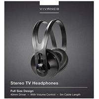 Vivanco SR 97 TV ooromsluitende stereo TV hoofdtelefoon (105dB, 3,5mm jackplug, 5m) zwart - thumbnail
