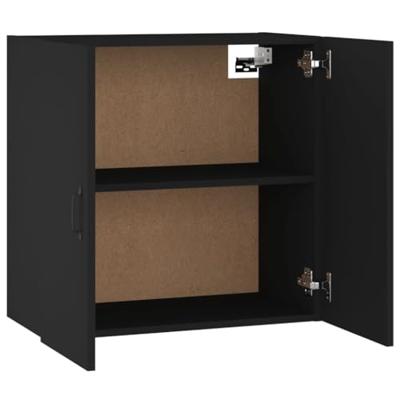 Wandkast 60x31x60 cm bewerkt hout zwart