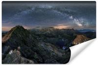 Fotobehang - Melkweg boven bergen, premium print, inclusief behanglijm - thumbnail