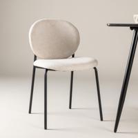 Nohr Eetkamerstoel 'Marguita' Bouclé, kleur Beige - thumbnail