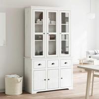 Hoge kast BODO 115,5x43x200,5 cm massief grenenhout wit - thumbnail