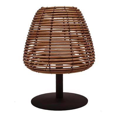 Snoerloze tafellamp - LUMISKY - BOHEME - H25 cm - Natuurlijk rotan - Warm wit en witte LED