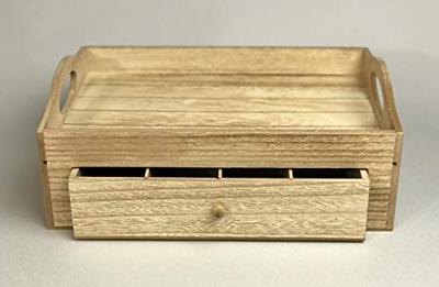 Theedoos met zeven vakken van hout, bruin (B/H/D) 30x11x20 cm