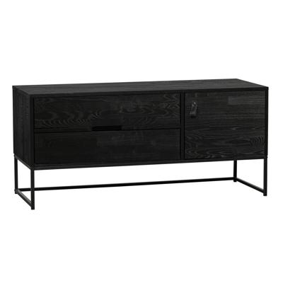 Grenen,WOOOD TV-meubel 'Silas' Grenen, 120cm, kleur Zwart