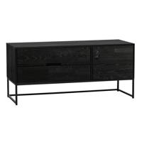 Grenen,WOOOD TV-meubel 'Silas' Grenen, 120cm, kleur Zwart - thumbnail