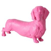 Boltze Home figuur tekkel roze 38x24cm - thumbnail
