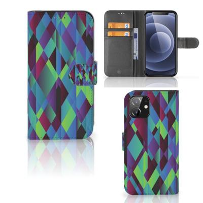 iPhone 12 | 12 Pro (6.1") | Book Case | Abstract Green Blue