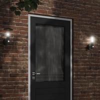 VidaXL Buitenwandlamp met sensor roestvrij staal zwart - thumbnail