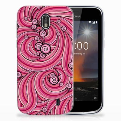 Nokia 1 | Hoesje maken | Swirl Pink