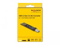 DeLOCK Combo Converter voor M.2 NVMe PCIe of SATA SSD met USB 3.2 Gen 2 - thumbnail