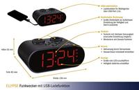 TFA Dostmann 60.2551.01 Wekker Zendergestuurd Zwart Alarmtijden 1 USB-aansluiting, Groot display - thumbnail