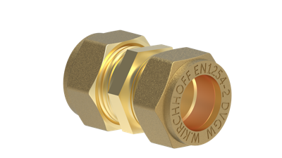 Kirchhoff Messing aansluitstuk, blank, 12 mm, klemkoppeling voor koperen buis - 989454217