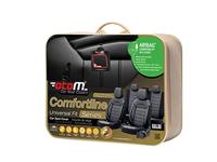 Universele Leder/Stoffen Stoelhoezenset 'Comfortline' Zwart/Grijs + Witte rand - 11-delig OTCMF214 - thumbnail