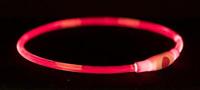 TRIXIE LICHTGEVENDE HALSBAND USB FLASH LIGHT OPLAADBAAR TPU ROOD - thumbnail