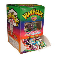 Warheads super sour bubblegum pops (100 stuks) - thumbnail