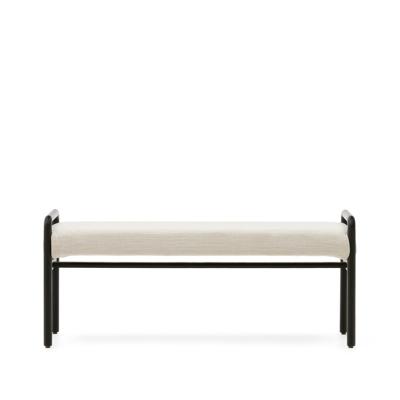 Kave Home Bankje 'Macaret' Eikenhout en chenille, kleur Zwart