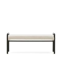 Kave Home Bankje 'Macaret' Eikenhout en chenille, kleur Zwart - thumbnail