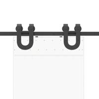 VidaXL Doos met onderdelen voor schuifdeur 183 cm staal zwart - thumbnail