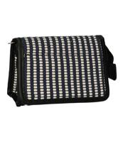 Traveller Spiegeltas stripe blauw creme 16.5x11cm - thumbnail