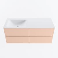 MONDIAZ VICA 120cm badmeubel onderkast Rosee 4 lades. Wastafel CLOUD links 1 kraangat, kleur Talc. - thumbnail
