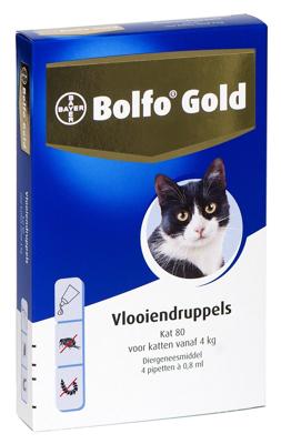 Bolfo Gold 80 kat vlooiendruppels 4 pipetten Bolfo Gold 80 kat vlooiendruppels 4 pipetten