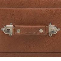 Bank met lades 80 cm kunstleer bruin - thumbnail